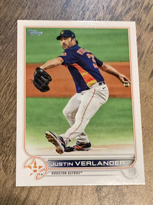 Justin Verlander Houston Astros MLB 2022 Topps 350 BASE: Throwing on mound