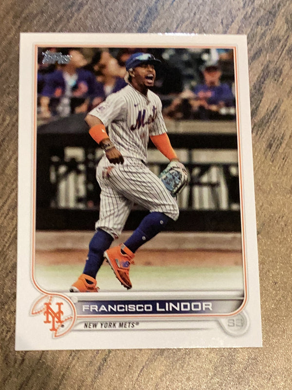 Francisco Lindor New York Mets MLB 2022 Topps 450 BASE: Pinstripe jersey