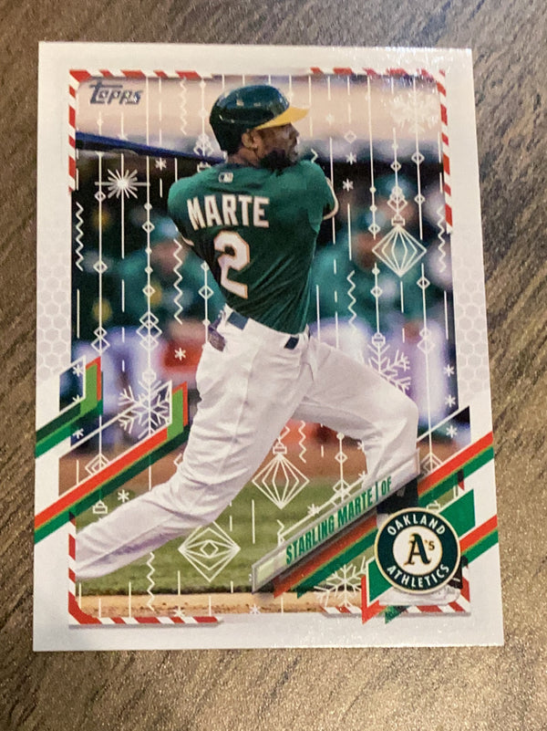 Starling Marte Oakland Athletics MLB 2021 Topps Holiday HW102 