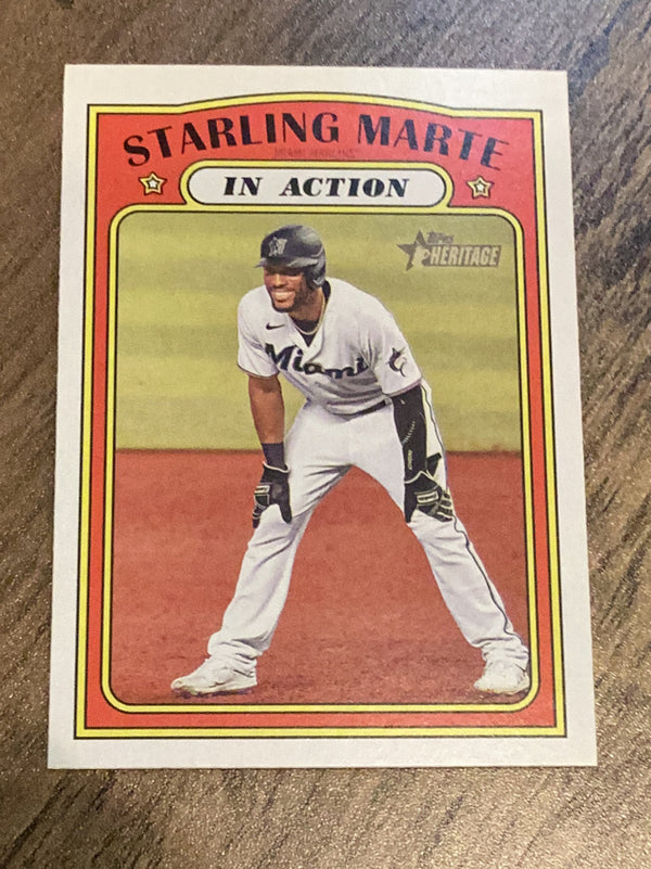 Starling Marte Miami Marlins MLB 2021 Topps Heritage 132 IA