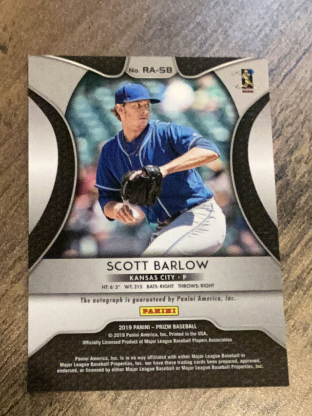 Scott Barlow Kansas City Royals MLB 2019 Panini Prizm - Rookie Autographs Blue Prizm RA-SB AU Panini