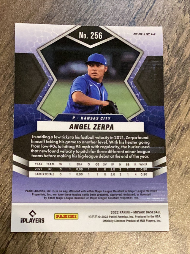 Angel Zerpa Kansas City Royals MLB 2022 Panini Mosaic: Reactive Blue Mosaic 256 Panini