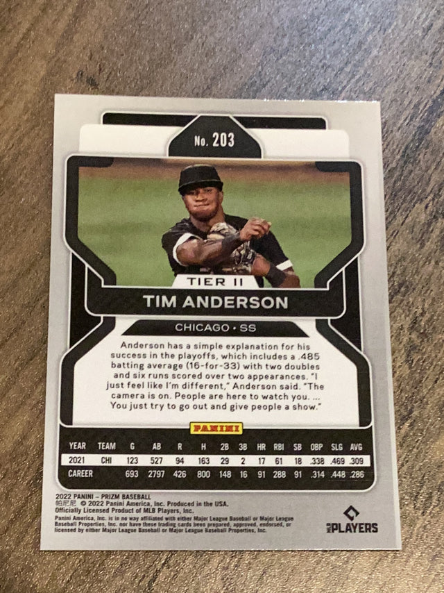 Tim Anderson Chicago White Sox MLB 2022 Panini Prizm 203 Panini