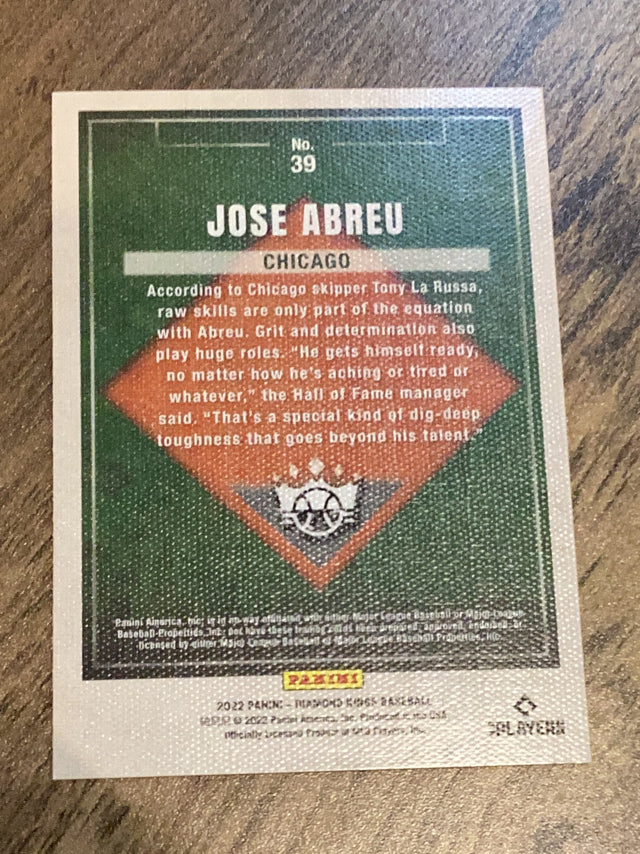 Jose Abreu Chicago White Sox MLB 2022 Panini Diamond Kings 39 SN1 Panini