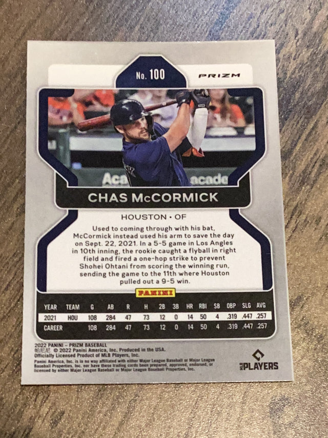 Chas McCormick Houston Astros MLB 2022 Panini Prizm: Shimmer Prizm 100 SN7 Panini