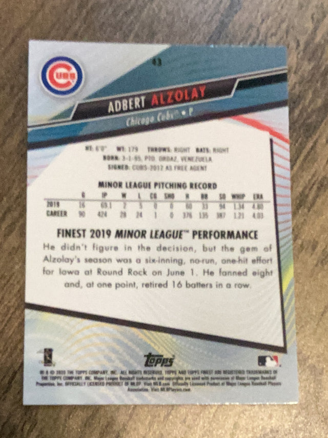 Adbert Alzolay Chicago Cubs MLB 2020 Finest 43 RC Topps