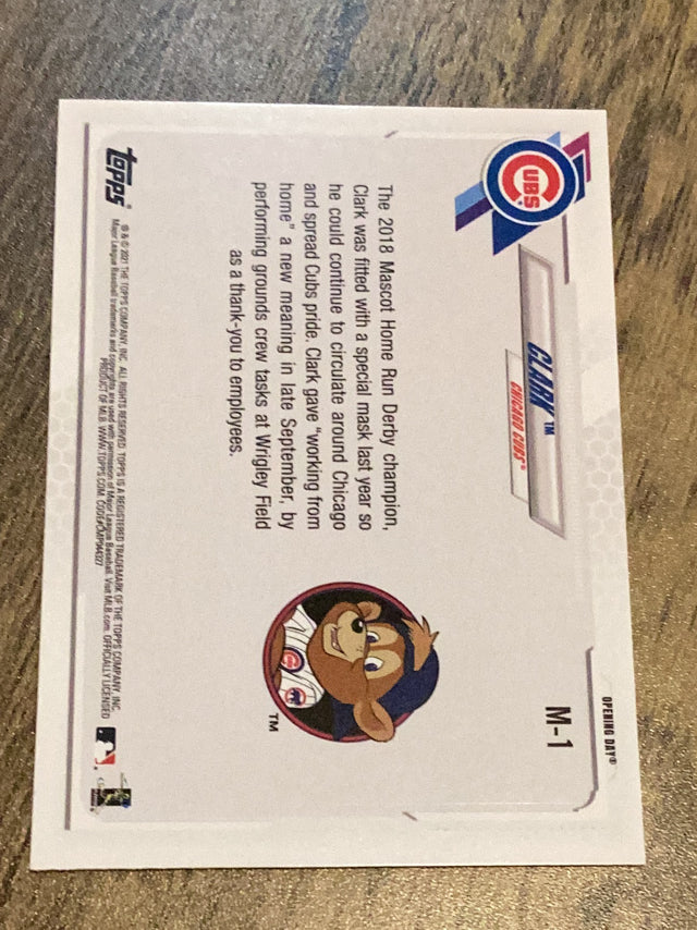 Clark Chicago Cubs MLB 2021 Topps Opening Day - Mascots M-1 Topps