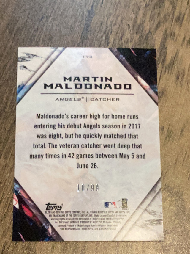 Martin Maldonado Los Angeles Angels MLB 2018 Topps Fire - Purple 173 SN99 Topps