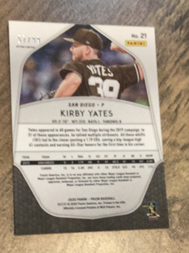 Kirby Yates San Diego Padres MLB 2020 Panini Prizm - Red Donut Circles Prizm 21 SN99 Panini