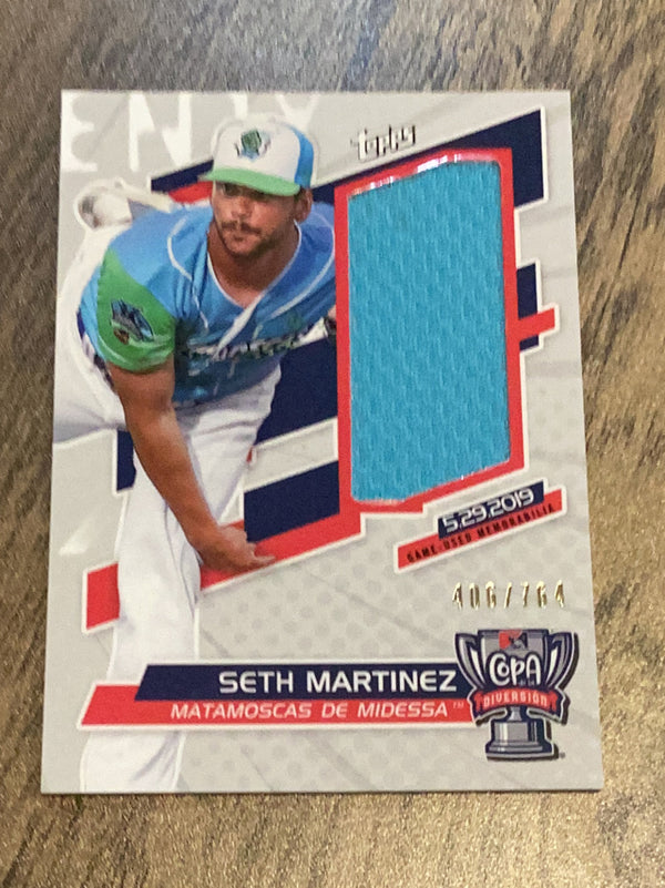 Seth Martinez Matamoscas De Midessa MLB 2020 Topps Pro Debut - Copa De La Diversion Relics COR-SM MEM, SN764