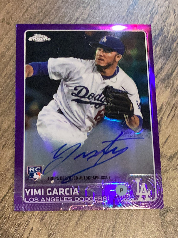 Yimi Garcia Los Angeles Dodgers MLB 2015 Topps Chrome - Autographed Rookies Purple Refractors AR-YG AU, SN250