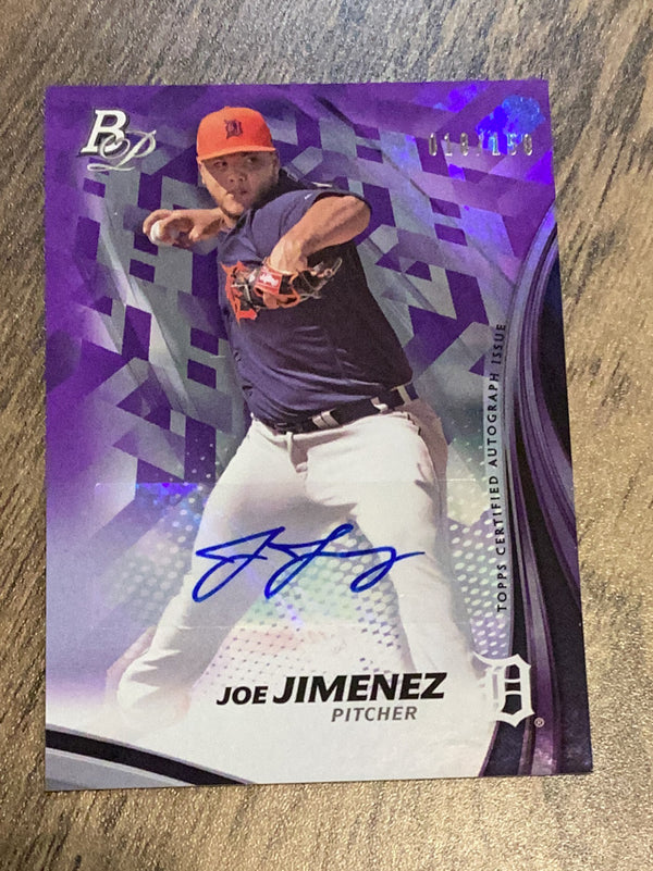 Joe Jimenez Detroit Tigers MLB 2017 Bowman Platinum - Top Prospects Autographs - Purple TP-JJ AU, SN150