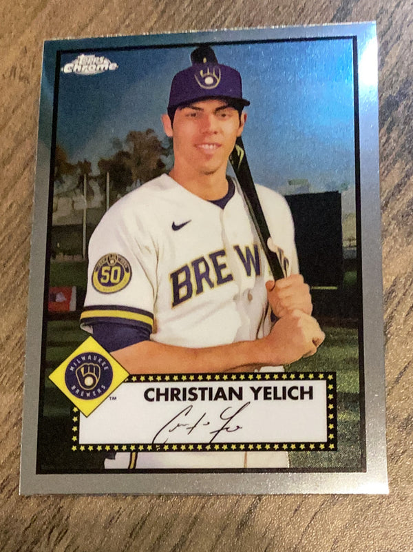 Christian Yelich Milwaukee Brewers MLB 2021 Topps Chrome Platinum Anniversary 164 