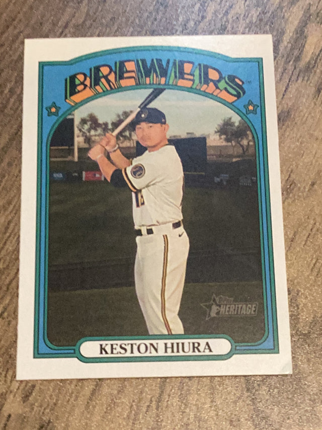 Keston Hiura Milwaukee Brewers MLB 2021 Topps Heritage 177 