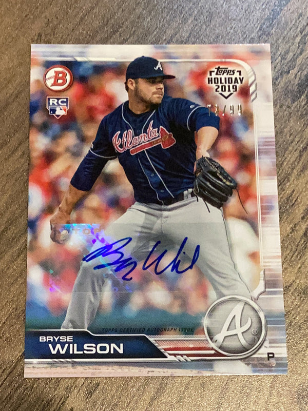 Bryse Wilson Atlanta Braves MLB 2019 Topps Bowman Holiday - Autographs TH-BW AU, SN99