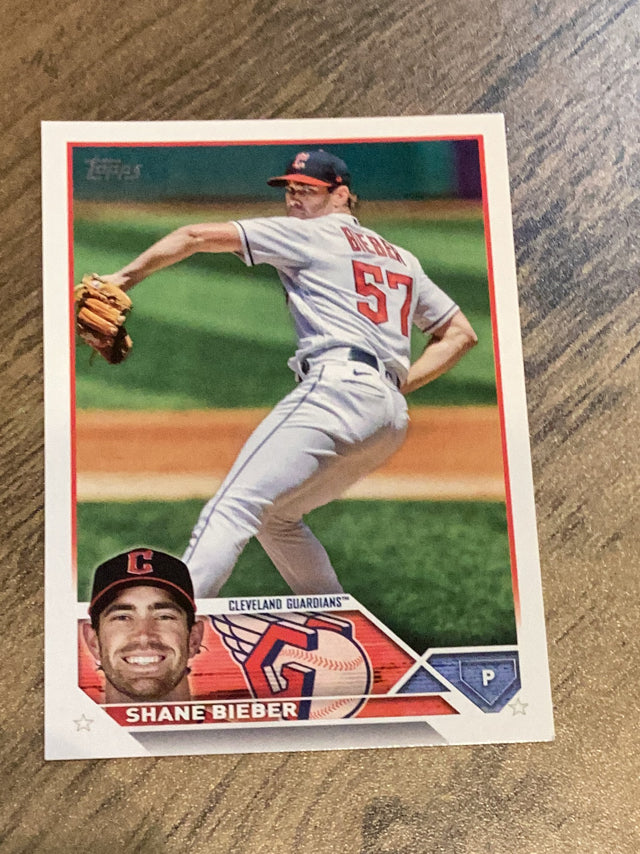 Shane Bieber Cleveland Guardians MLB 2023 Topps 298 