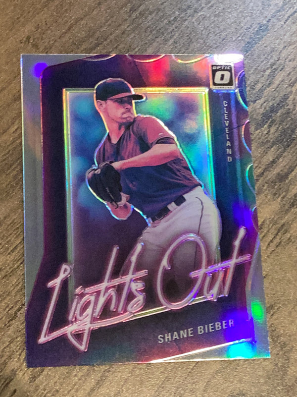 Shane Bieber Cleveland Indians MLB 2021 Donruss Optic - Lights Out Holo LO15 