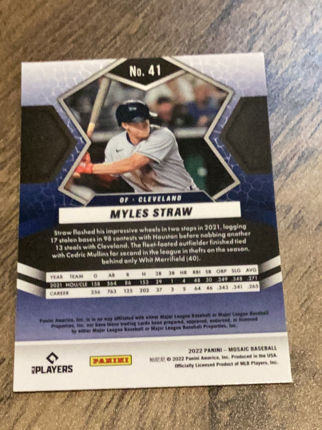 Myles Straw Cleveland Guardians MLB 2022 Panini Mosaic 41 Panini