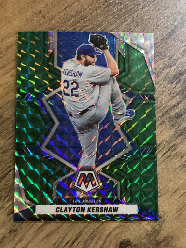 Clayton Kershaw Los Angeles Dodgers MLB 2022 Panini Mosaic: Green Mosaic 136 