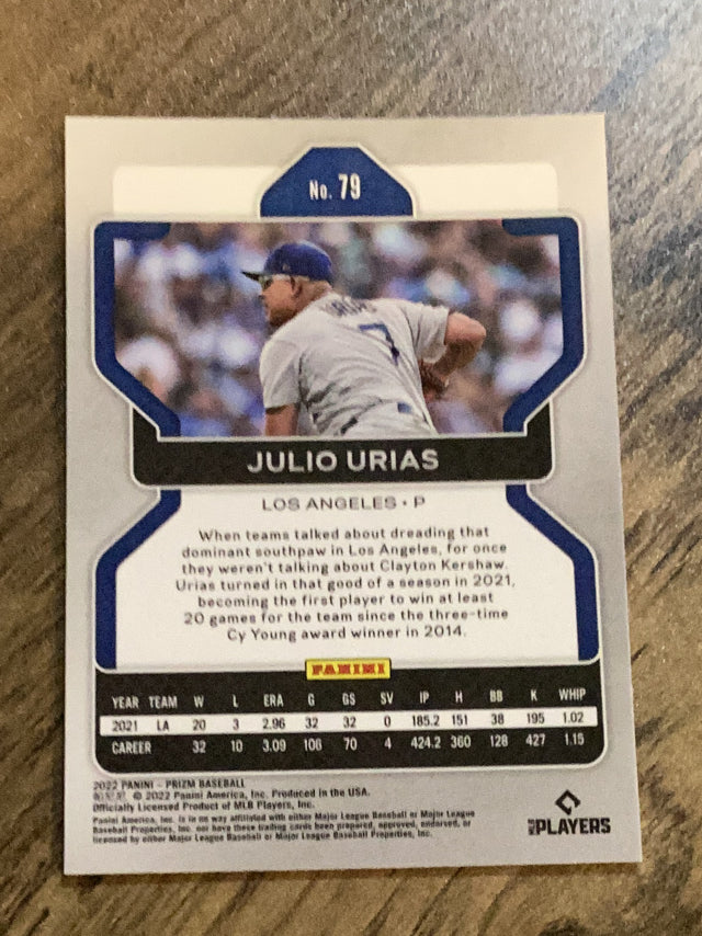 Julio Urias Los Angeles Dodgers MLB 2022 Panini Prizm 79 Panini