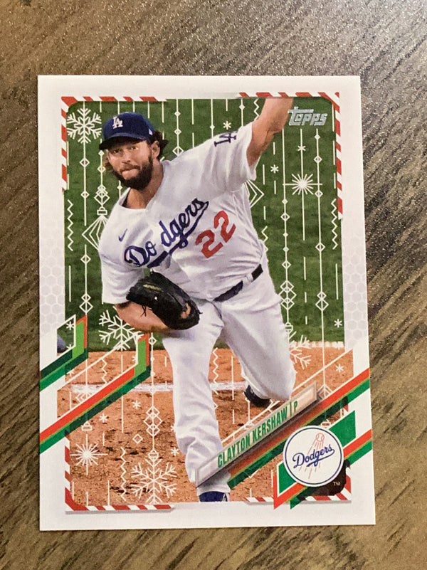 Clayton Kershaw Los Angeles Dodgers MLB 2021 Topps Holiday HW180 