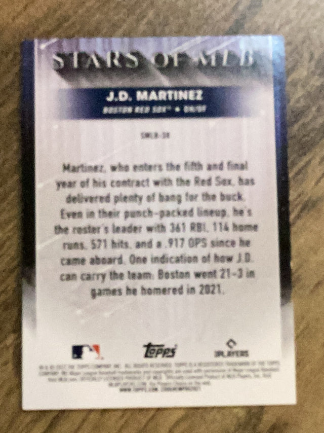 J.D. Martinez Boston Red Sox MLB 2022 Topps: Stars of MLB SMLB-38 Topps