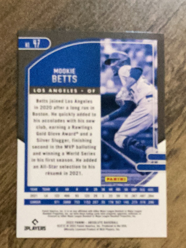 Mookie Betts Los Angeles Dodgers MLB 2022 Panini Absolute 47 Panini