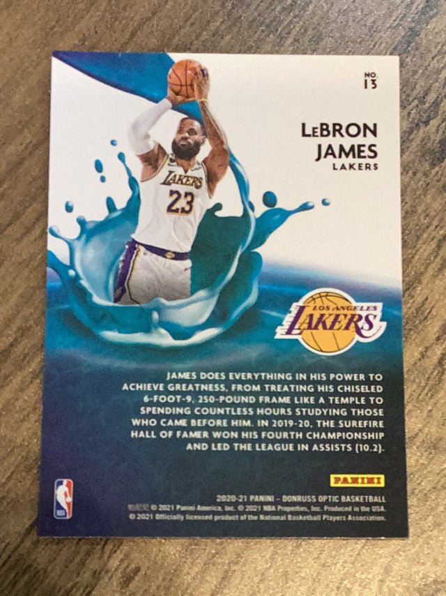 LeBron James Los Angeles Lakers NBA 2020 Donruss Optic - Splash! 13 Donruss