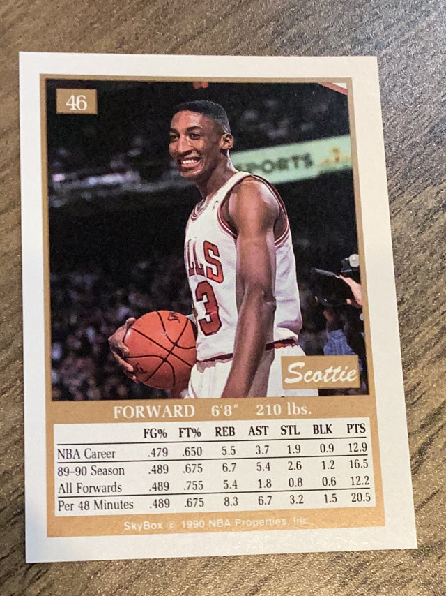 Scottie Pippen Chicago Bulls NBA 1990-91 SkyBox 46 Skybox