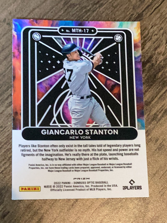 Giancarlo Stanton New York Yankees MLB 2022 Donruss Optic: Mythical MTH-17 Topps