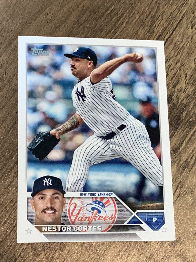 Nestor Cortes UER
UER: 1st line, referred to as "Nelson" New York Yankees MLB 2023 Topps 143 UER, UER: 1st line, referred to as  Nelson
