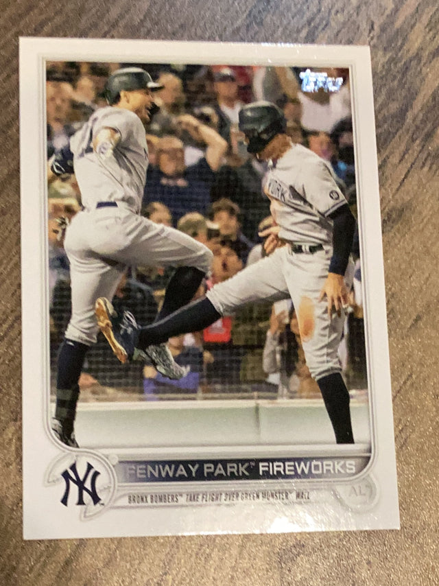 Fenway Park Fireworks (Aaron Judge / Giancarlo Stanton) New York Yankees MLB 2022 Topps 399 CC, CL, Checklist: 463-495