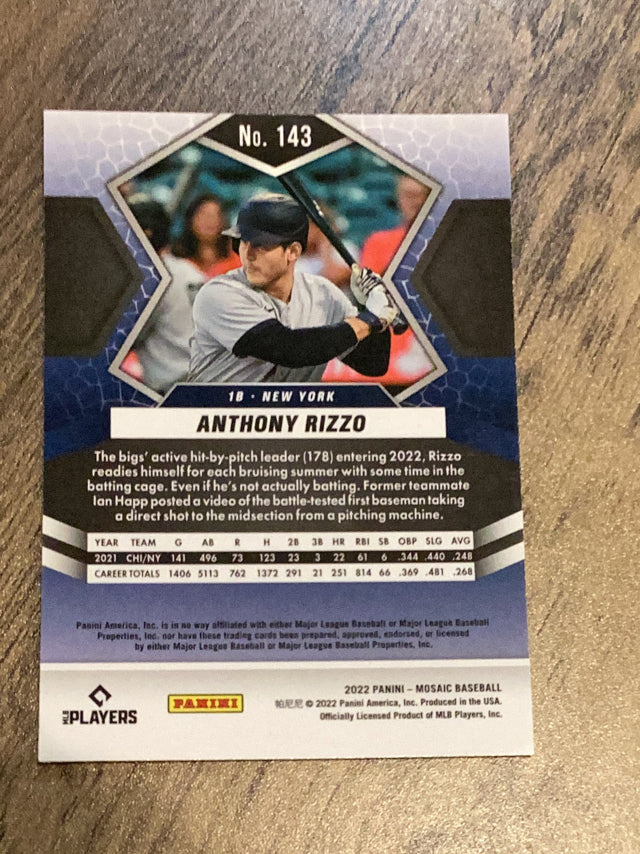 Anthony Rizzo New York Yankees MLB 2022 Panini Mosaic 143 Panini