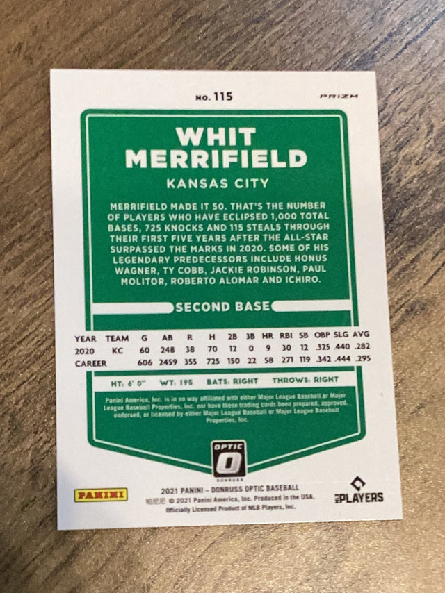 Whit Merrifield Kansas City Royals MLB 2021 Donruss Optic - Pink 115 Donruss