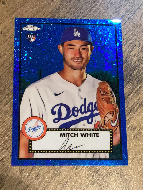 Mitch White Los Angeles Dodgers MLB 2021 Topps Chrome Platinum Anniversary: Blue Mini-Diamond Refractor 46 SN199