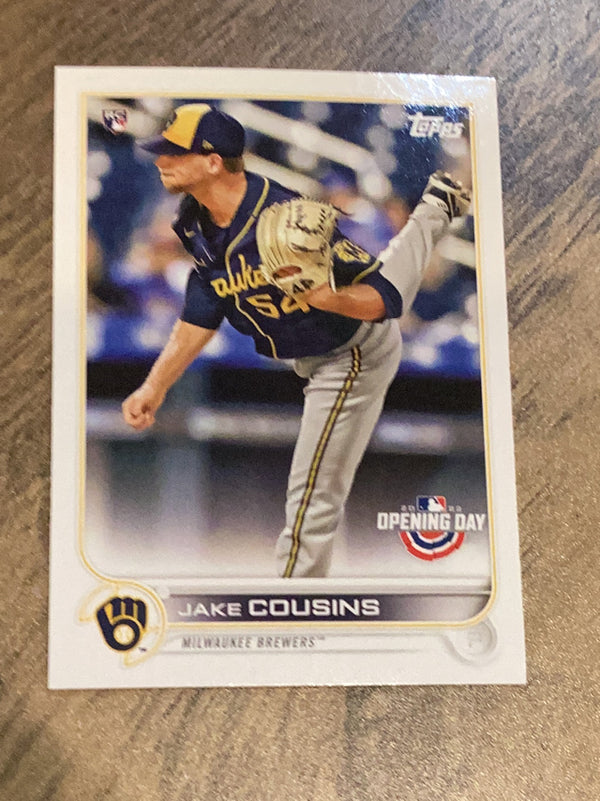 Jake Cousins Milwaukee Brewers MLB 2022 Topps Opening Day 47 RC