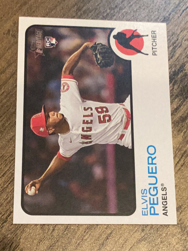 Elvis Peguero Los Angeles Angels MLB 2022 Topps Heritage 554 RC