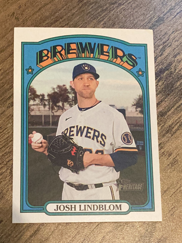 Josh Lindblom Milwaukee Brewers MLB 2021 Topps Heritage 289 