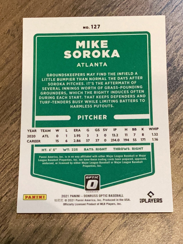 Mike Soroka Atlanta Braves MLB 2021 Donruss Optic 127 Donruss