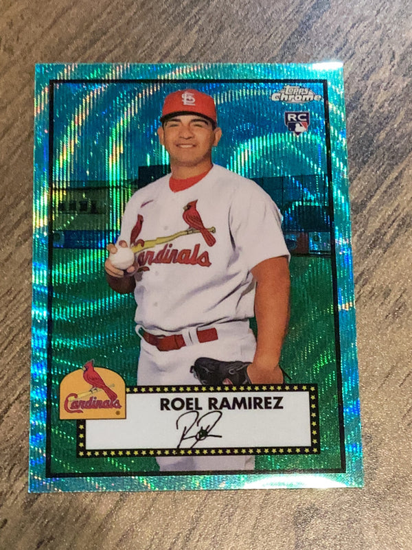 Roel Ramirez St. Louis Cardinals MLB 2021 Topps Chrome Platinum Anniversary: Green/Yellow 70th Anniversary Refractor 129 SN99