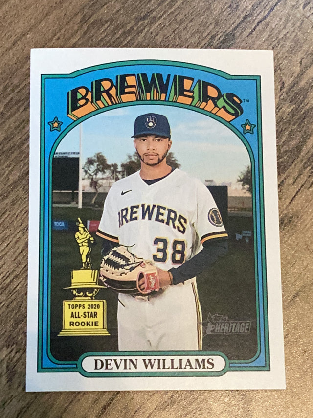 Devin Williams Milwaukee Brewers MLB 2021 Topps Heritage 210 ASR