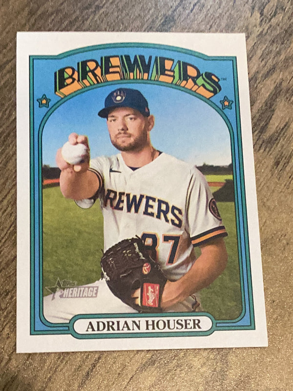 Adrian Houser Milwaukee Brewers MLB 2021 Topps Heritage 583 