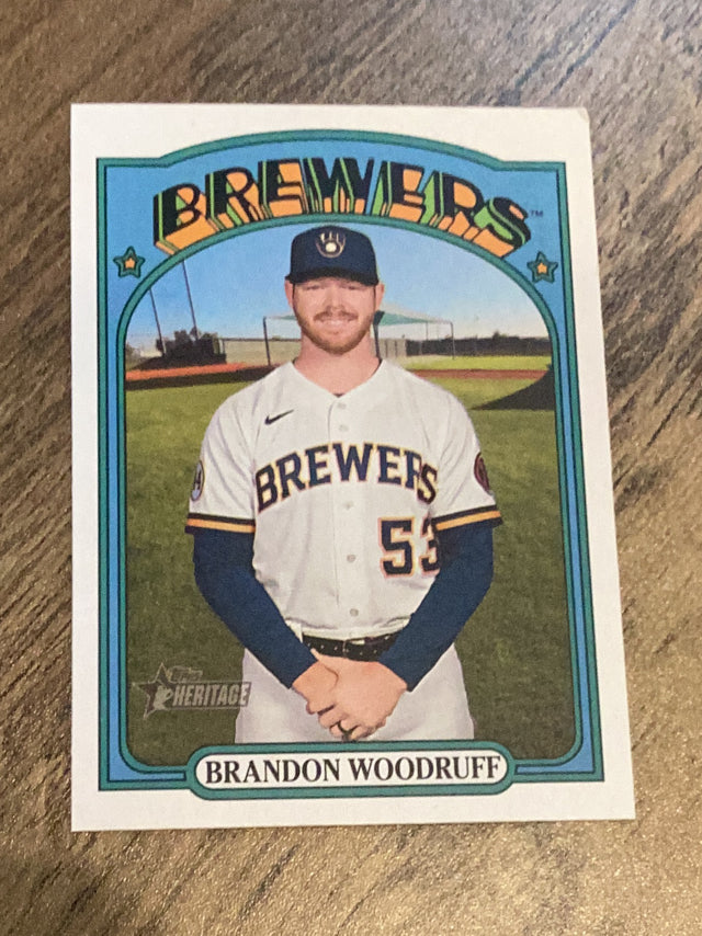 Brandon Woodruff Milwaukee Brewers MLB 2021 Topps Heritage 723 SP