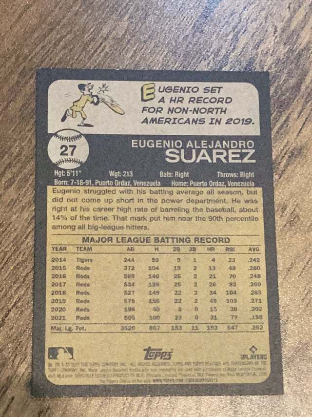 Eugenio Suarez Cincinnati Reds MLB 2022 Topps Heritage 27 Topps