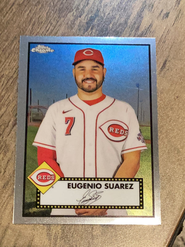 Eugenio Suarez Cincinnati Reds MLB 2021 Topps Chrome Platinum Anniversary 216 