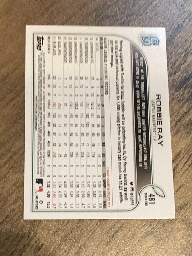 Robbie Ray Seattle Mariners MLB 2022 Topps 481 Topps