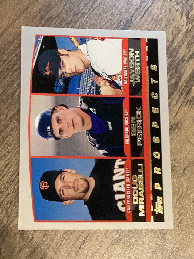 Doug Mirabelli / Ben Petrick / Jayson Werth  MLB 2000 Topps 448 PROS