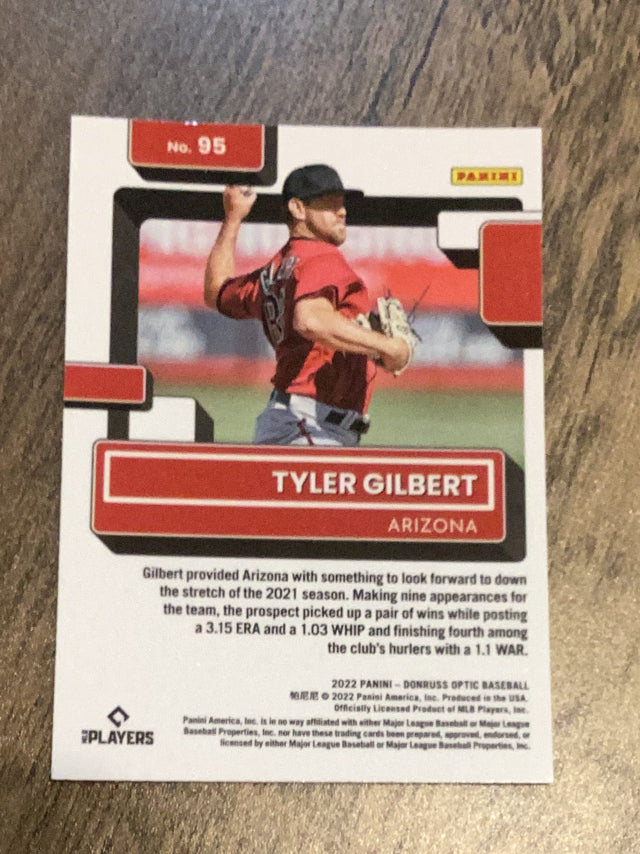 Tyler Gilbert Arizona Diamondbacks MLB 2022 Donruss Optic 95 RC, RR Donruss