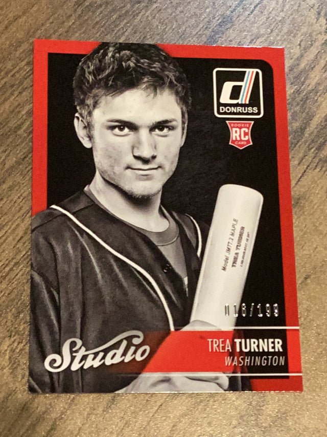 Trea Turner Washington Nationals MLB 2016 Donruss - Studio Red Border S7 SN199