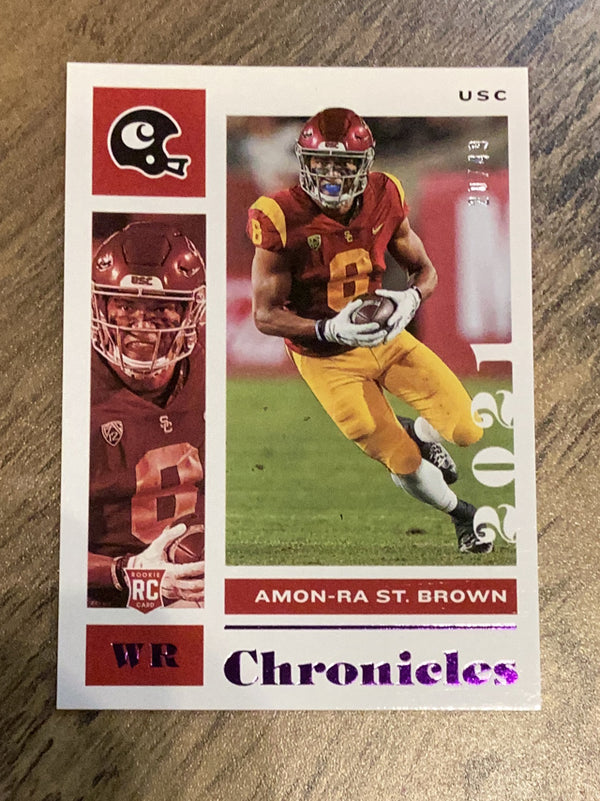 Amon-Ra St. Brown USC Trojans NFL 2021 Panini Chronicles Draft Picks - Purple 24 SN49